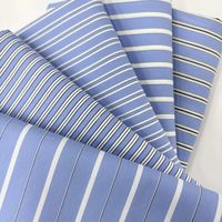 2025 nouveau Stock Lot bleu clair rayure popeline tissu écologique teint en fil coton Nylon mélangé Spandex tissé pour garçons chemise unie