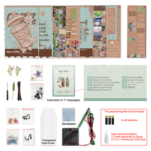 Tonecheer - Mini-ville 3D en bois faite à la main avec LED à activation tactile, idéale pour bibliothèque, boutique de cadeaux, vente au détail - Product Image 5