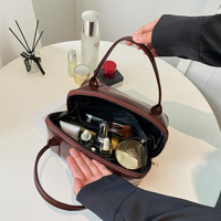 Pochette de voyage mini de luxe en argent métallisé texturé craquelé pour cosmétiques, sac de rangement de maquillage portable, logo personnalisé, vente en gros