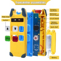 Interruptor de control remoto inteligente inalámbrico de radio industrial de 2 canales, 1T y 1R, 12-65V, 65-440V, para cabrestantes eléctricos de grúa, 1T
