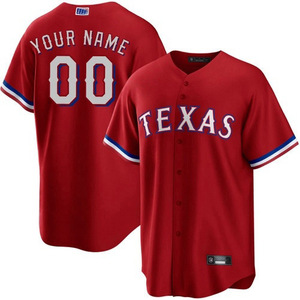 Maillot de baseball des Texas Rangers pour homme, uniforme personnalisé à séchage rapide, sublimé, rouge 2024 - Product Image 1