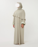 Ensemble Abaya Khimar Modeste Willson 2026 avec Manches en Satin