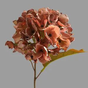 E415 Fleurs d'hortensias artificielles séchées Hortensias en soie Fleurs de couleur d'automne