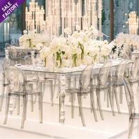 Chaises transparentes en acrylique de différents types à prix bas OEM pour événements, banquets et fêtes en extérieur