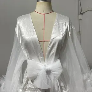 Wholesale Fashion Show Babydoll Ladies Silk Satin Bridal Dressing Nighty Gown Lingerie Nightgown Bathrobe Sleepwear Women Sexy
