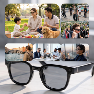 แว่นตาอัจฉริยะ <span class=keywords><strong>AI</strong></span> พร้อมโลโก้สั่งทำพิเศษ กล้อง 8MP ฟังก์ชั่นแปลภาษา โทรออกได้ - Product Image 4