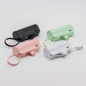 Nuova Tendenza <span class=keywords><strong>Elettronica</strong></span>: Power Bank Mini Capsula con Cavo Integrato, Compatto e Portatile, 5000mAh 10W, Batteria agli Ioni <span class=keywords><strong>di</strong></span> Litio - Product Image 1