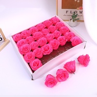 Aierflorist 30 pièces par boîte Têtes de roses en cristal brillant, roses bleues simulées, roses poudrées or pour la fête des mères