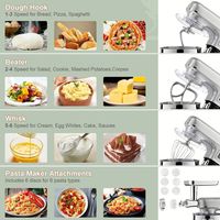 5 en 1 appareils de cuisine OEM multifonctionnel Impastatrice aide électrique 8L acier inoxydable bol de mélange hachoir à viande mélangeur sur socle