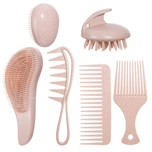 Nouveau coffret cadeau de 6 peignes à cheveux avec logo personnalisé, peigne à dents larges, <span class=keywords><strong>brosse</strong></span> à shampooing pour massage du cuir chevel, utilisation écologique - Product Image 5