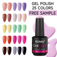 Usine de fournitures pour ongles RONIKI, vernis à ongles en gel UV, 25 couleurs, ensemble de vernis à ongles semi-permanents, fournisseur de vernis à ongles qui s'enlève par trempage