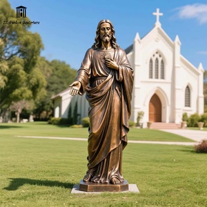 Artesanía Metálica de Bronce Personalizada de Jesús a Tamaño Real para Decoración Cristiana de Iglesias al Aire Libre JZ-B-Y-214 Bronce a Tamaño Real Ideal - Product Image 1
