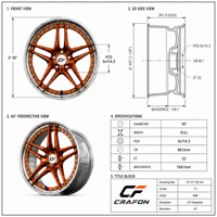 Jantes forgées CF 17 18 19 pouces 5x114.3 pour voitures particulières, compatibles avec Silvia S15 S14 S13 240SX, jantes sport ODM