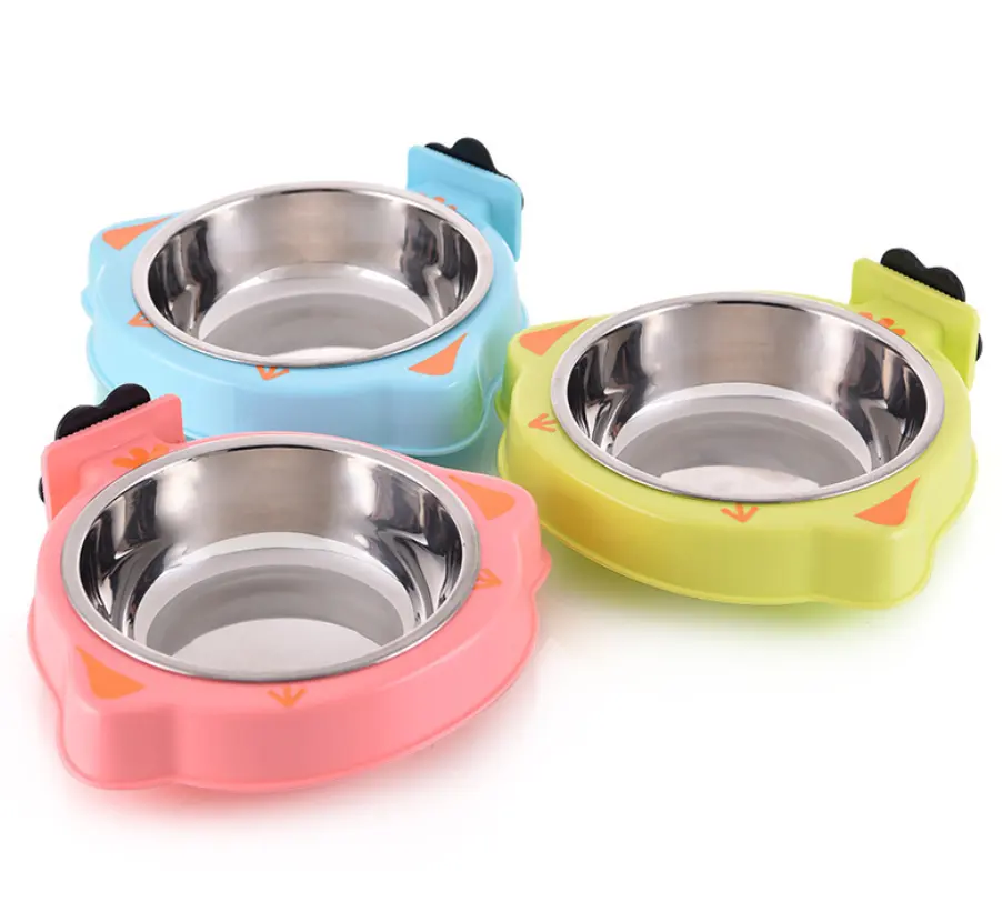 Cage hanging pet bowl stainless steel dog bowl removable washable cat bowl