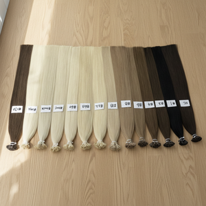 Extensiones de Cabello con Punta Plana de Queratina Italiana Pre-Adherida <span class=keywords><strong>AVIVA</strong></span> al por Mayor, Cabello Humano Europeo Virgen de Doble Trama - Product Image 1