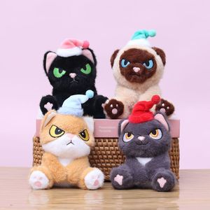 クリスマスギフトソフト子猫猫キーリング2025新品到着サンタハットぬいぐるみ人形キーホルダーハロウィン - Product Image 6