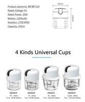 266083 250ml mini hachoir à ail électrique hachoir à légumes usb charge hachoir mini mélangeur d'ail