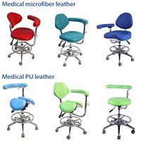 Fauteuil médical mobile de luxe moderne pour clinique dentaire, en acier inoxydable, réglable en hauteur, avec grand coussin en mousse à mémoire de forme et base coulissante