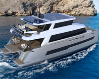 Yacht catamaran de luxe MAYA en fibre de verre, 2x1000HP, moteurs diesel inboard, vitesse de 21 nœuds, 1 chambre principale, 3 cabines pour invités, 2 cabines pour l'équipage