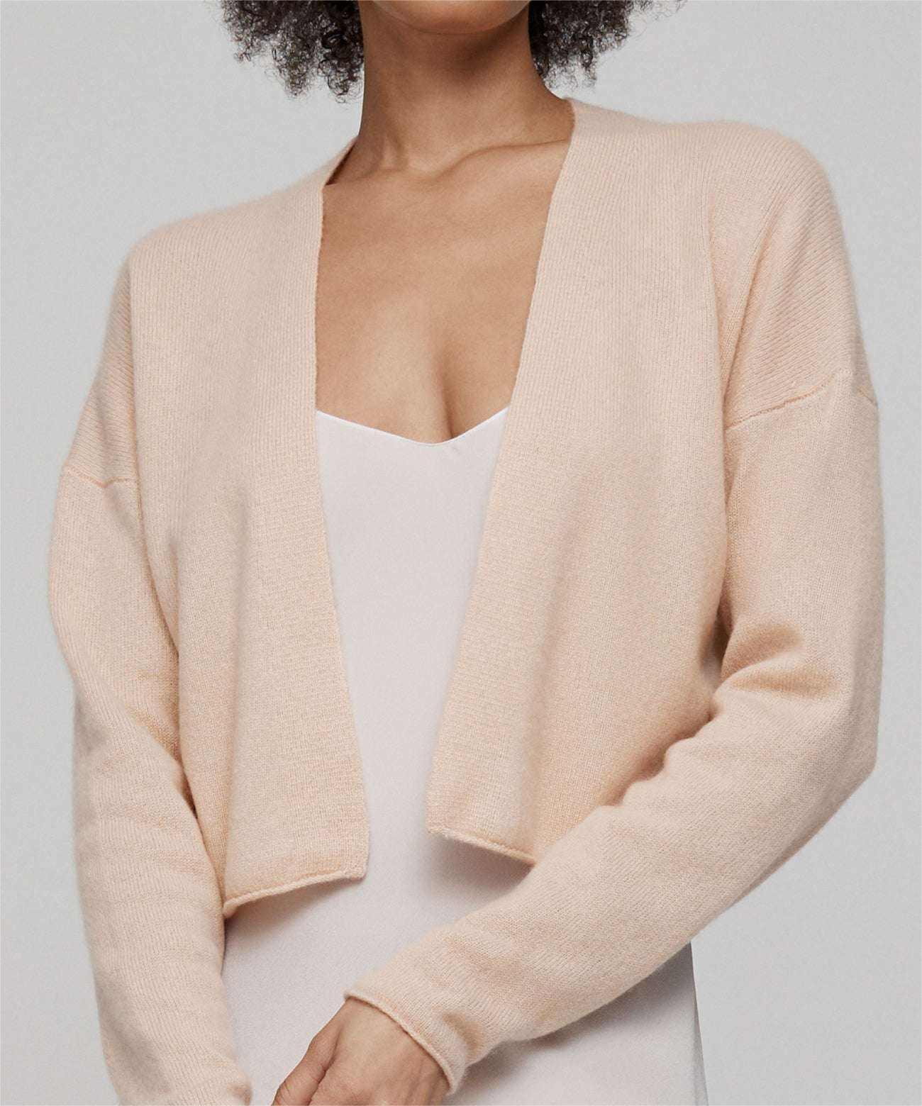 2024 pull fabricant personnalisé printemps été dames blanc léger ouvert avant recadrée Cardigan pour les femmes