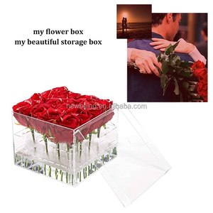 Bán Sỉ Bao Bì Đặt Làm Bó Hoa Hồng Bảo Quản Đám Cưới Trong Suốt Hình Vuông 9 Lỗ 6X6 Hoa Acrylic B - Product Image 4