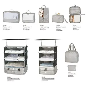 Customized 9pcs/set Waterproof Shoe Bags Travel Luggage Travel Bags Makeup Packing Cubes