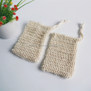 Sacs à savon en sisal naturel, chanvre et lin, pochette exfoliante pour savon, support en filet, éponge pour le corps, mousse de douche - Product Image 2