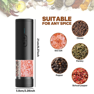 2025 nouveau Design cuisine <span class=keywords><strong>moulin</strong></span> à <span class=keywords><strong>poivre</strong></span> 110ml <span class=keywords><strong>grande</strong></span> capacité 2 en 1 USB Rechargeable électrique sel et <span class=keywords><strong>poivre</strong></span> <span class=keywords><strong>moulin</strong></span> ensemble Shaker - Product Image 2