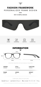 <span class=keywords><strong>Gafas</strong></span> <span class=keywords><strong>de</strong></span> <span class=keywords><strong>Sol</strong></span> Cuadradas al por Mayor, Estilo Punk, Retro, con Protección UV400, para Hombre y <span class=keywords><strong>Mujer</strong></span>, Ideales para Viajes - Product Image 3