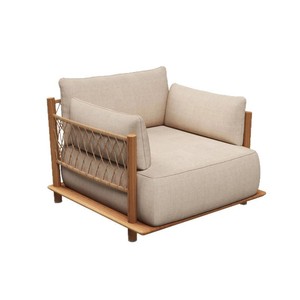Divano Moderno da Esterno <span class=keywords><strong>in</strong></span> <span class=keywords><strong>Legno</strong></span> Massello e Rattan Impermeabile <span class=keywords><strong>per</strong></span> Giardino, Terrazza, Hotel, B&B, Cortili e Ville - Product Image 1