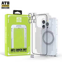 Ensemble anti-rayures Atouchbo 360 pour iPhone 14 13 12 11 avec protection d'écran, ensemble de protection pour iPhone 13, lot de 6 en 1