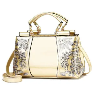Top stile di vendita calda alla moda di grande capacità di lusso nome delle donne di marca borse a mano in oro