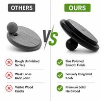 Couvercle en bois noir mat de luxe avec bouton à bille, capuchon de pot en bois naturel personnalisé avec logo pour emballage de bougies et cosmétiques en gros