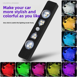 Lumière d'ambiance de voiture sans fil à LED, à induction <span class=keywords><strong>automatique</strong></span>, sept couleurs, contrôlée par la voix, pour la modification et la décoration intérieure (sans éclairage) - Product Image 4