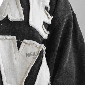 Sweat à capuche zippé pour homme, personnalisé, de haute qualité, en tissu épais 500 g/m², coupé et cousu, avec patch brodé vintage et délavage acide - Product Image 3