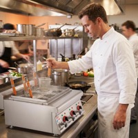 Cuiseur à pâtes électrique professionnel OUTE à 6 trous pour comptoir, machine à spaghetti pour bistro, restauration et cuisine
