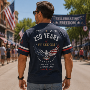 Camiseta de Fútbol Americano de Malla de Poliéster Estilo Vintage Personalizada con el Logotipo del 250 Aniversario de Estados Unidos - Product Image 2
