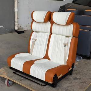 Asientos de Cuero de Lujo Cómodos para <span class=keywords><strong>Furgonetas</strong></span> DOS, Asiento Cama Plegable Compatible con Ford Transit <span class=keywords><strong>Mercedes</strong></span> <span class=keywords><strong>Sprinter</strong></span> - Product Image 3