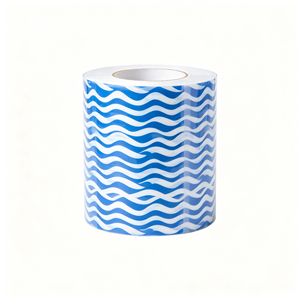 <b>Blue</b> White Flame Pattern Adhesive Film <b>Roll</b> Custom Sticker Wrap Plastic Film for Gift Craft Packaging - Product Image 2