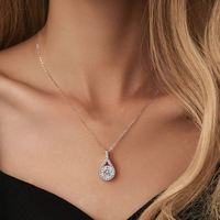 Vrai collier en argent 925 avec moissanite de couleur D, 3 carats, plein de gouttes d'eau, chaîne de collier en moissanite pour femmes, bijoux de fiançailles