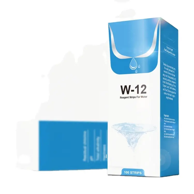 Sıcak satış W-12 Premium su Test şeritleri, yüksek hassasiyetli Test şeritleri algılama pH, sertlik, klor vb.