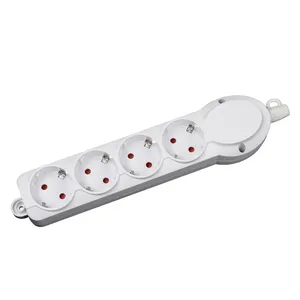 Materials 4 Way Electric Sockets 250V Power Strip with Switch Type PC European Extension Socket Standard Grounding