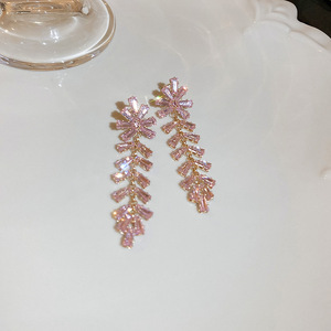 2022 New Fashion Luxus Braut schmuck Roségold Long Drop Zirkonia Bling CZ Hochzeits ohrringe - Product Image 4