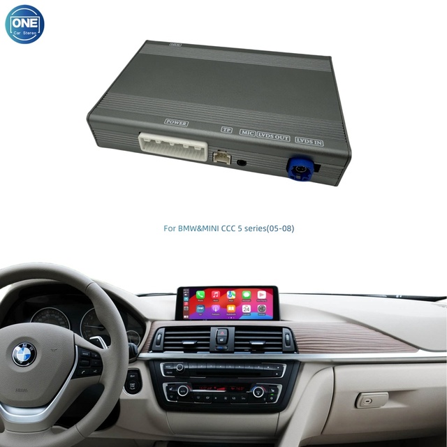 Dinpei Wireless CarPlay Interface Module and Android Auto for BMW&MINI CCC 5 Series 2005-2008 Display Mirror Link Media Camera