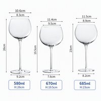 Verre à vin personnalisé de luxe SHUNSTONE, gobelet à vin rouge avec tige ultra-fine pour cadeau d'anniversaire