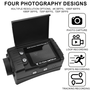 Caméra de sport d'extérieur étanche et antichoc à angle fixe pour la chasse, caméra tactique pour casque, enregistreur 4K HD - Product Image 6