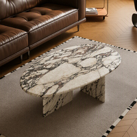 Table basse de luxe en pierre naturelle EA Stone Calacatta Viola, table d'appoint personnalisée pour salon, fabricant de meubles d'hôtel