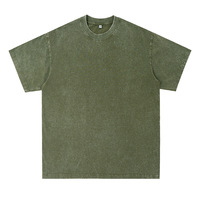 T-shirt Homme Personnalisé avec Logo, Délavé à l'Acide, Effet Flocon de Neige, Coupe Ample, Style Vintage, Épaules Tombantes, Vente en Gros
