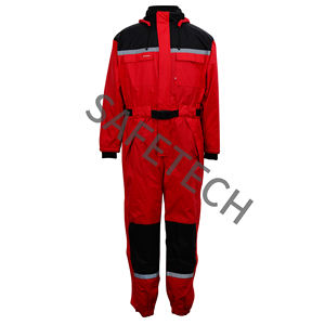 Combinaison uniforme de travail Vêtements de construction Vêtements de travail rouges <span class=keywords><strong>Salopette</strong></span> haute visibilité - Product Image 5