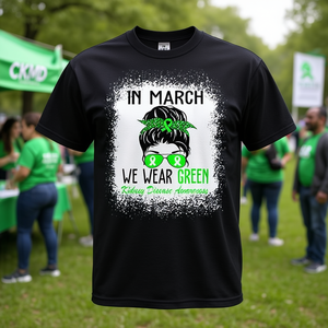 En marzo, vistámonos con la camiseta verde del Mes de la Enfermedad Renal (CKD), un artículo promocional elegante para el Día Mundial del Riñón. - Product Image 3